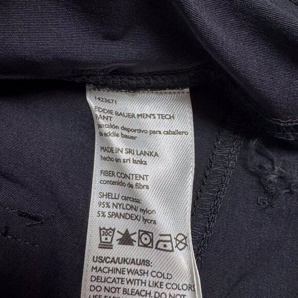 NEW Eddie Bauer Tech Pants Mens 38x30 Black Nylon Stretch Outdoor Stormrepel NWT - Picture 13 of 16